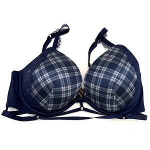 Victoria's Secret Very Sexy Plunge Plaid Strappy Bra Size 36DD
